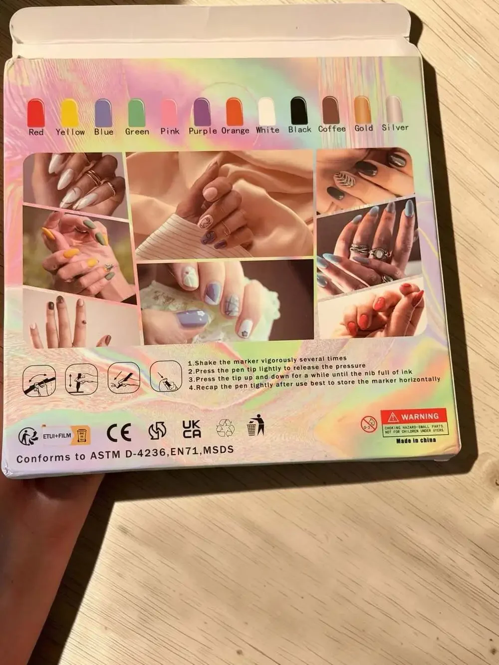 Nails Art Marker 12 Colours Water-based Quick Dry 0.5mm